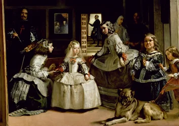Las Meninas, detail of the lower half depicting the family of Philip IV of Spain, 1656 (detail)